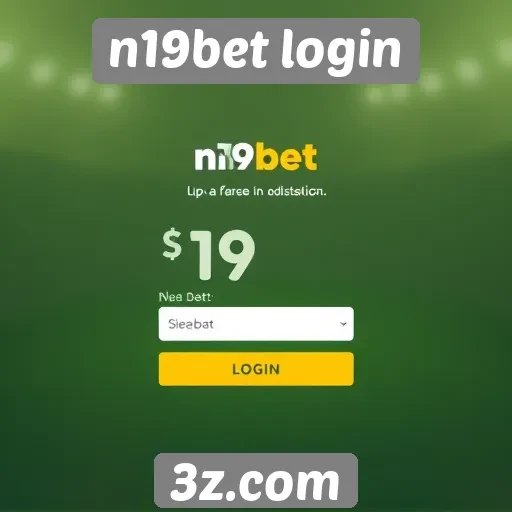 Interface do usuário no n19bet login
